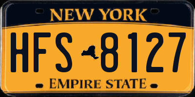 NY license plate HFS8127