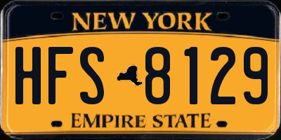 NY license plate HFS8129