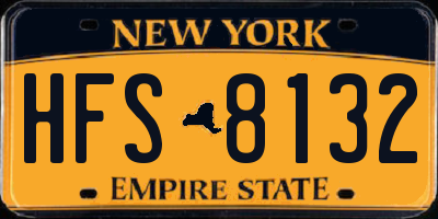 NY license plate HFS8132