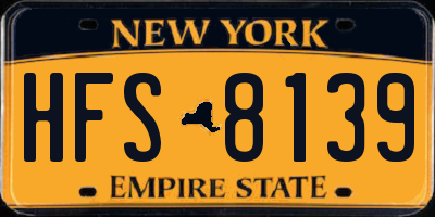 NY license plate HFS8139