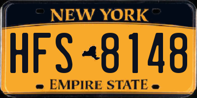 NY license plate HFS8148