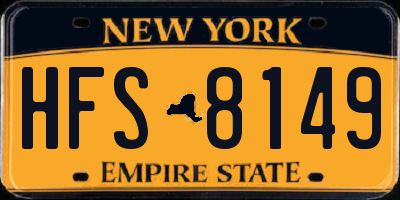 NY license plate HFS8149