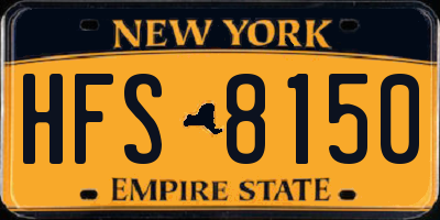 NY license plate HFS8150