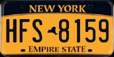 NY license plate HFS8159