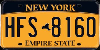 NY license plate HFS8160