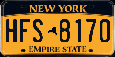 NY license plate HFS8170