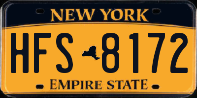 NY license plate HFS8172