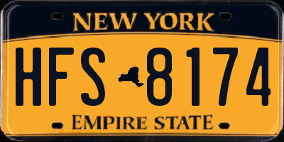 NY license plate HFS8174