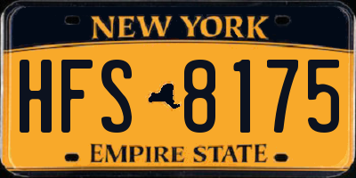NY license plate HFS8175