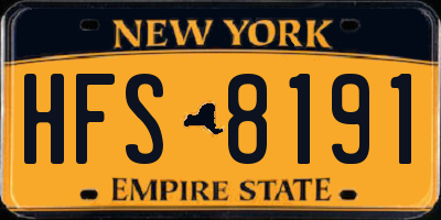 NY license plate HFS8191