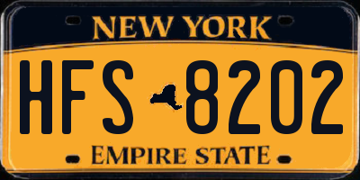 NY license plate HFS8202