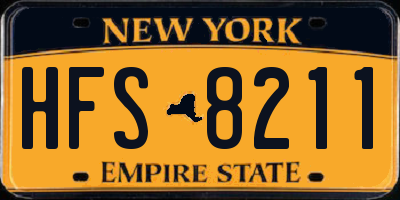 NY license plate HFS8211