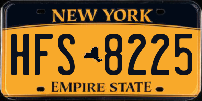 NY license plate HFS8225