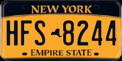 NY license plate HFS8244