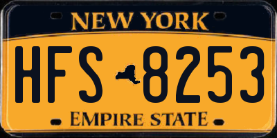 NY license plate HFS8253