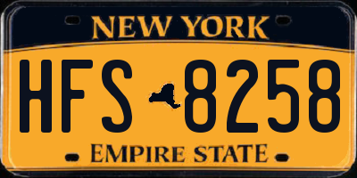 NY license plate HFS8258