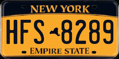 NY license plate HFS8289