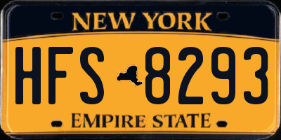NY license plate HFS8293
