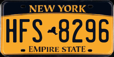 NY license plate HFS8296