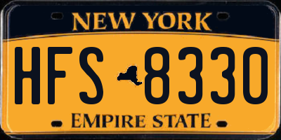 NY license plate HFS8330