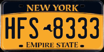NY license plate HFS8333