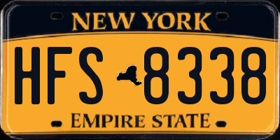 NY license plate HFS8338