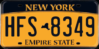 NY license plate HFS8349