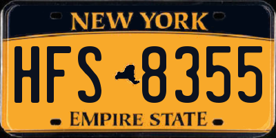 NY license plate HFS8355