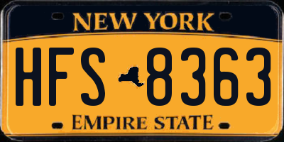 NY license plate HFS8363