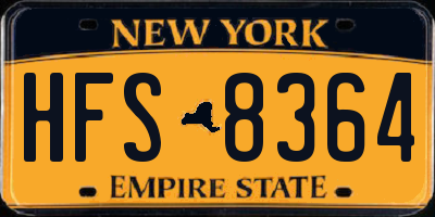 NY license plate HFS8364