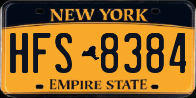 NY license plate HFS8384