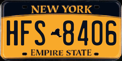 NY license plate HFS8406