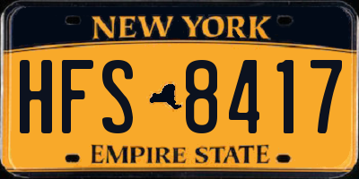 NY license plate HFS8417
