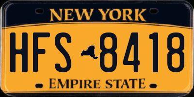 NY license plate HFS8418