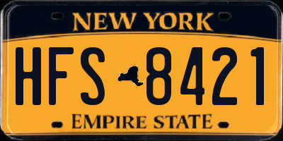 NY license plate HFS8421