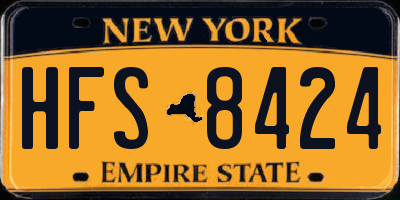 NY license plate HFS8424