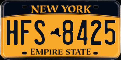 NY license plate HFS8425