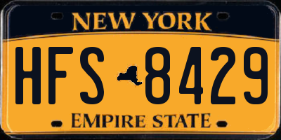NY license plate HFS8429