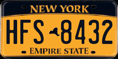 NY license plate HFS8432