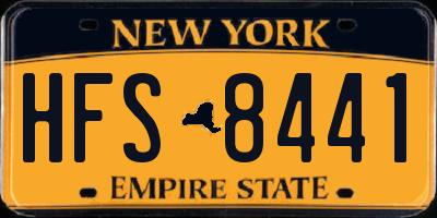 NY license plate HFS8441