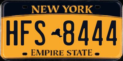 NY license plate HFS8444