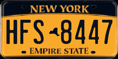 NY license plate HFS8447