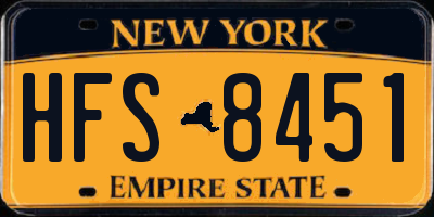NY license plate HFS8451