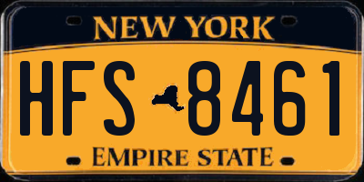 NY license plate HFS8461