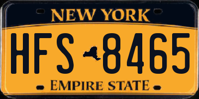 NY license plate HFS8465