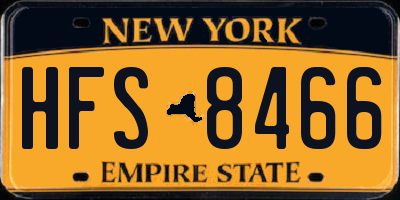 NY license plate HFS8466