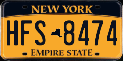 NY license plate HFS8474