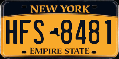 NY license plate HFS8481