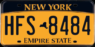 NY license plate HFS8484