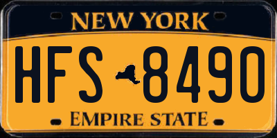 NY license plate HFS8490